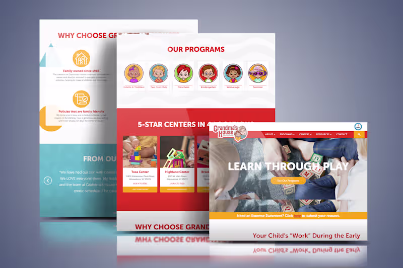 Cover image for A bright, family-focused daycare website