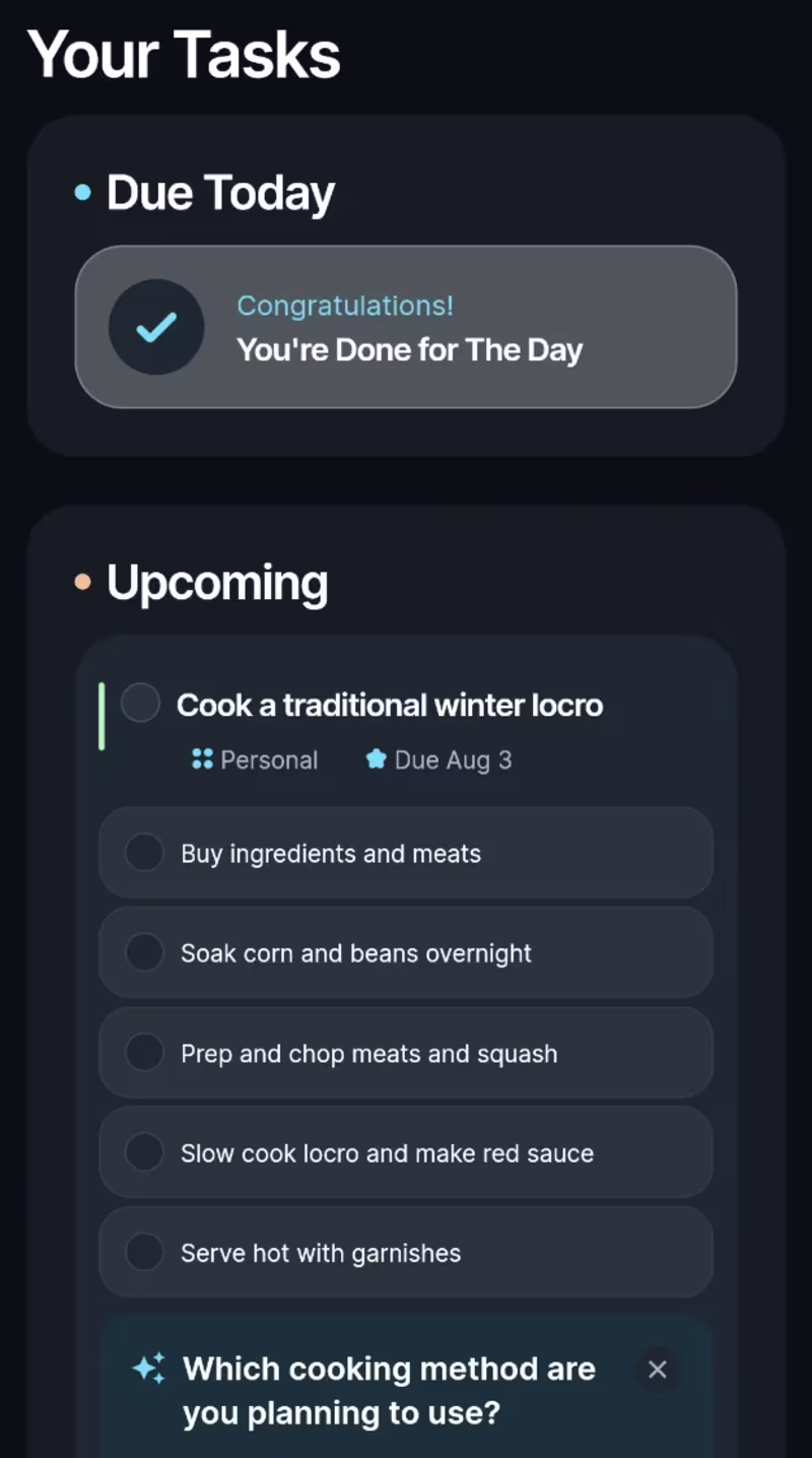 Cover image for InfiniteUp Tasks: AI Task Planning App