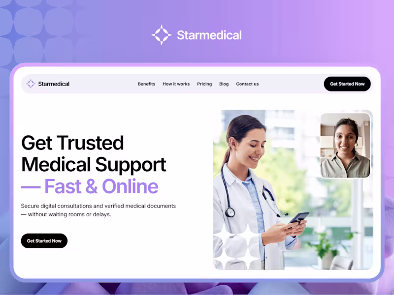 Cover image for Starmedica — Telemedicine Landing Page