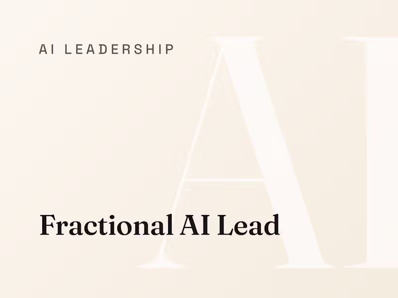 Cover image for Fractional AI Lead
