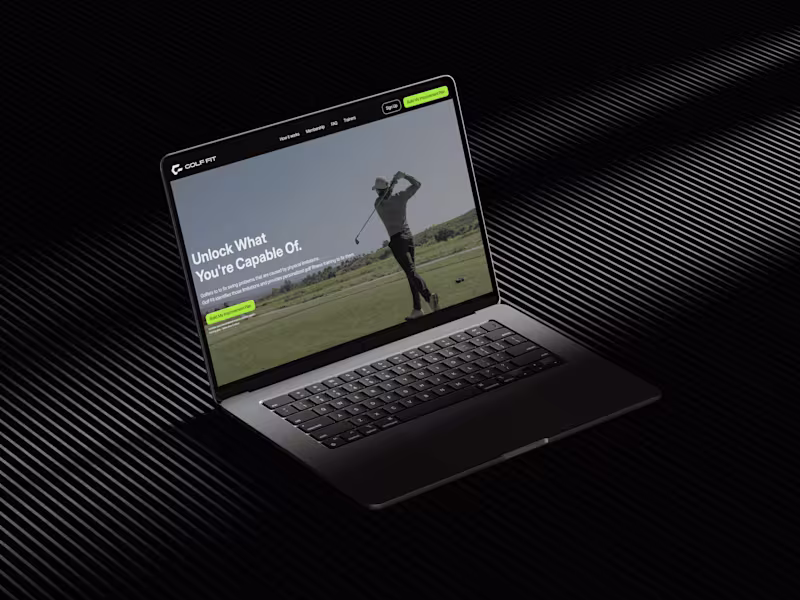 Cover image for GolfFit Landing Page Design and Webflow Development