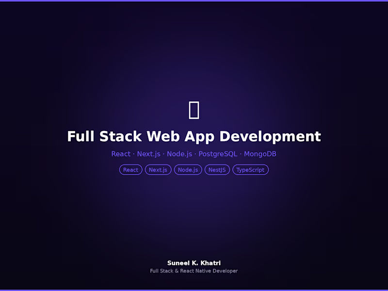 Cover image for Full Stack Web App Development