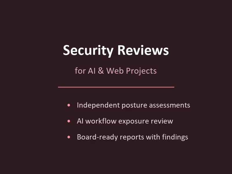 Cover image for Security Reviews for AI & Web