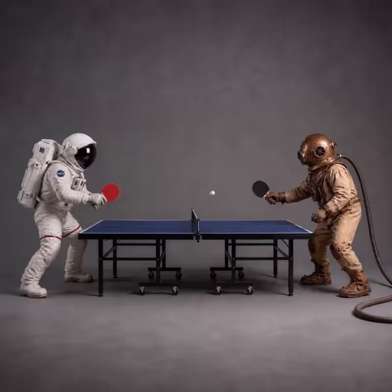 Cover image for Looping video - Astronaut ping pong