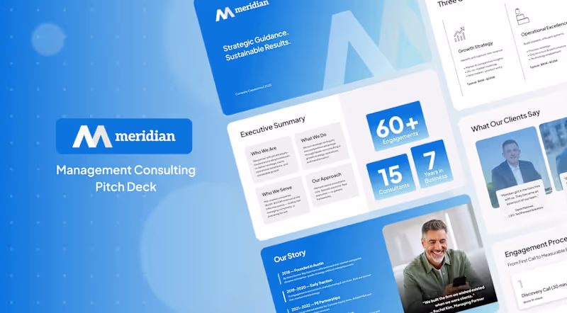 Cover image for Management Consulting Pitch Deck for Meridian