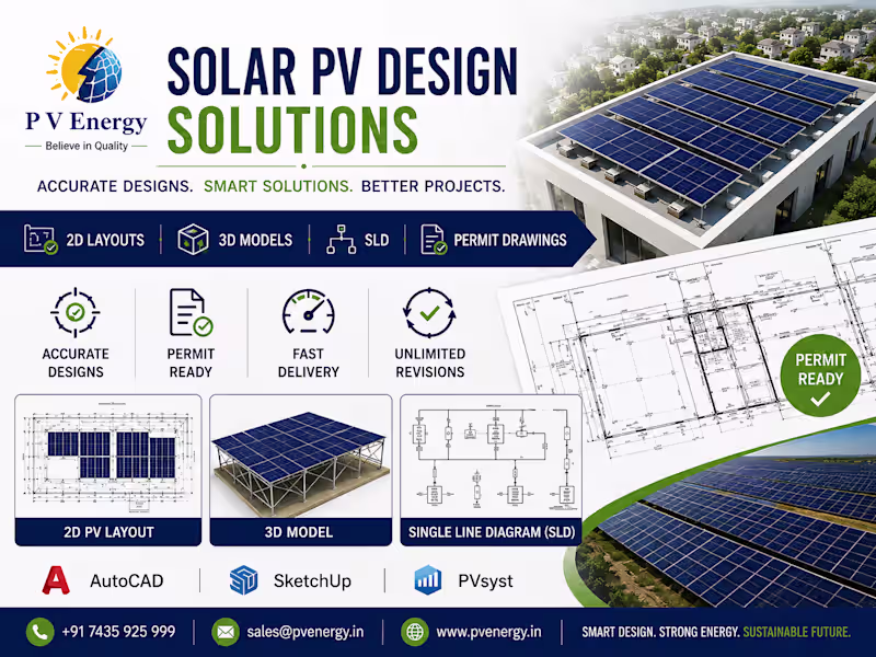 Cover image for I will design professional Solar PV layouts and permit drawings