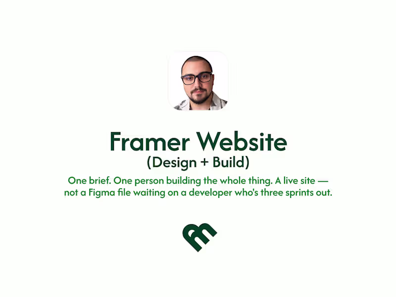 Cover image for Framer Website — Design + Build