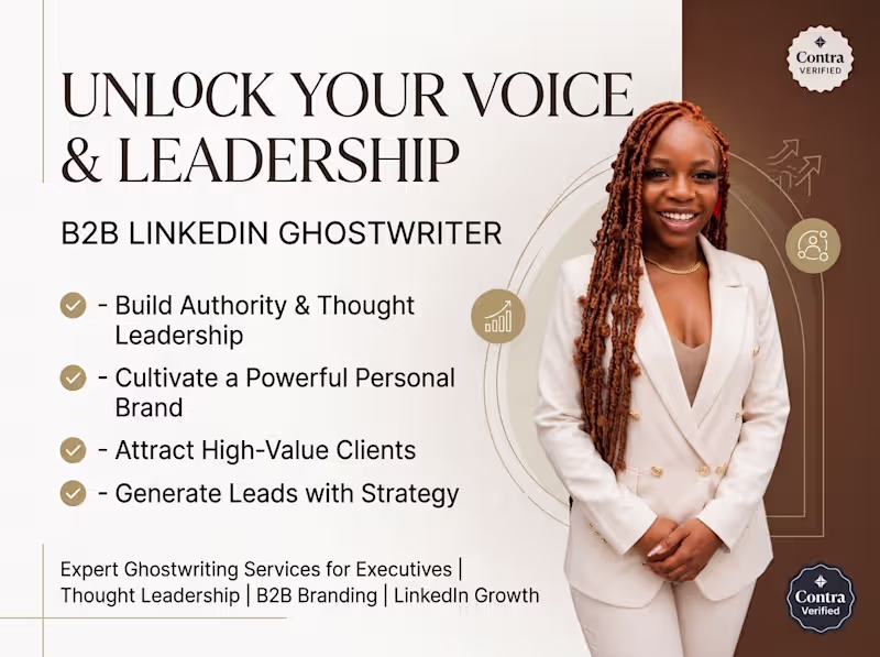 Cover image for B2B LinkedIn Ghostwriter| Thought Leadership | Personal Branding