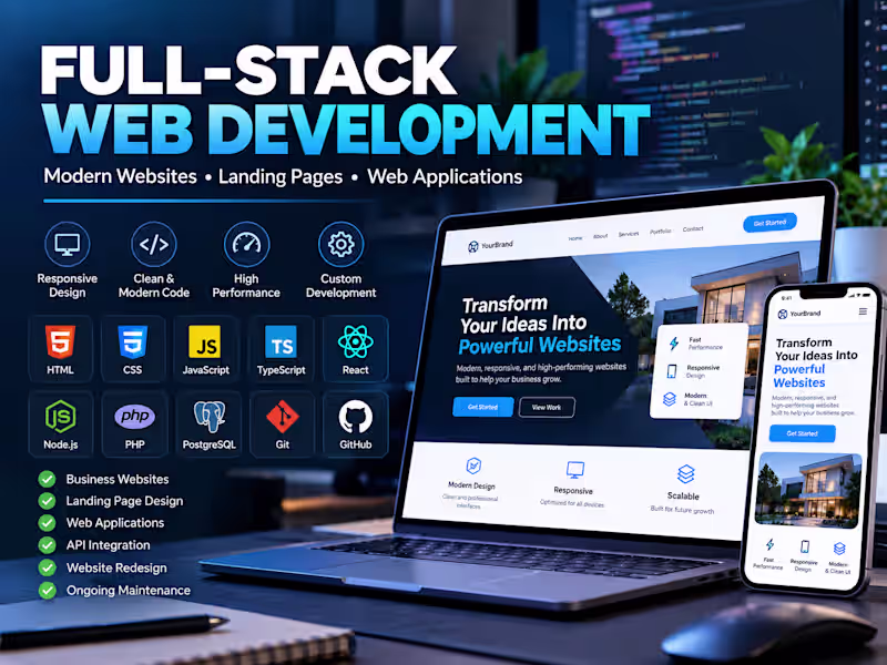 Cover image for Full-Stack Web Development & Landing Page Design  Copy