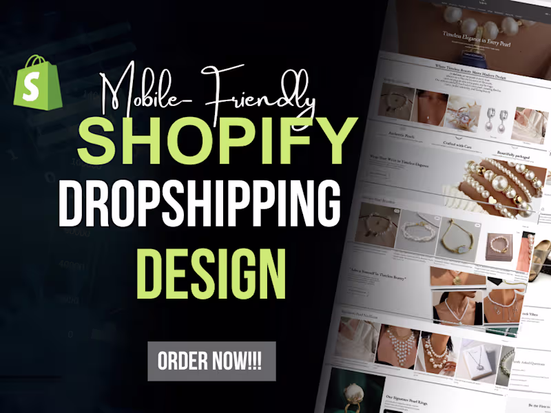 Cover image for Shopify Store Design, Profitable Shopify Dropshipping store