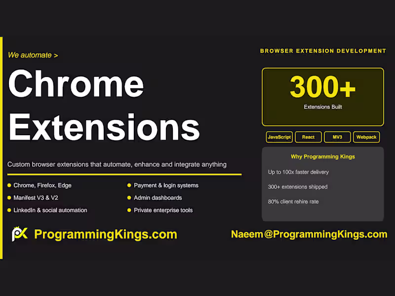 Cover image for Chrome Extension Development