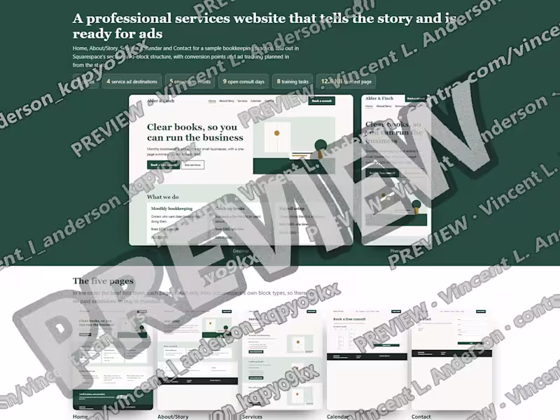 Cover image for Five-page professional services site with training