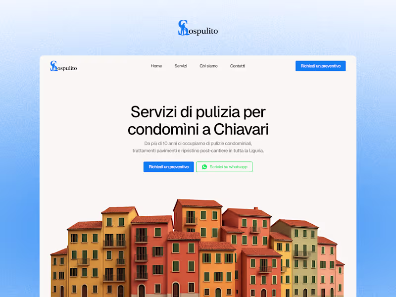 Cover image for Sos Pulito - Cleaning Company Website