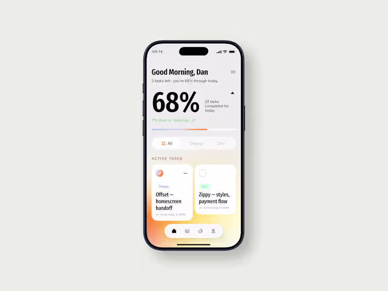 Cover image for Home-screen for a productivity app✨