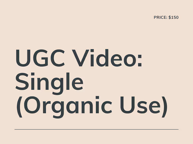 Cover image for UGC Video — Single (Organic Use)