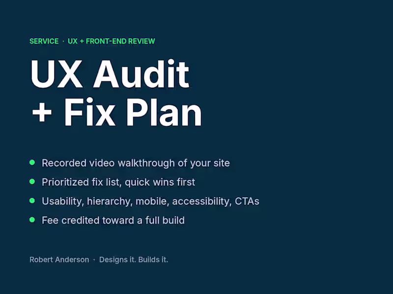 Cover image for UX Audit + Fix Plan for Your Website