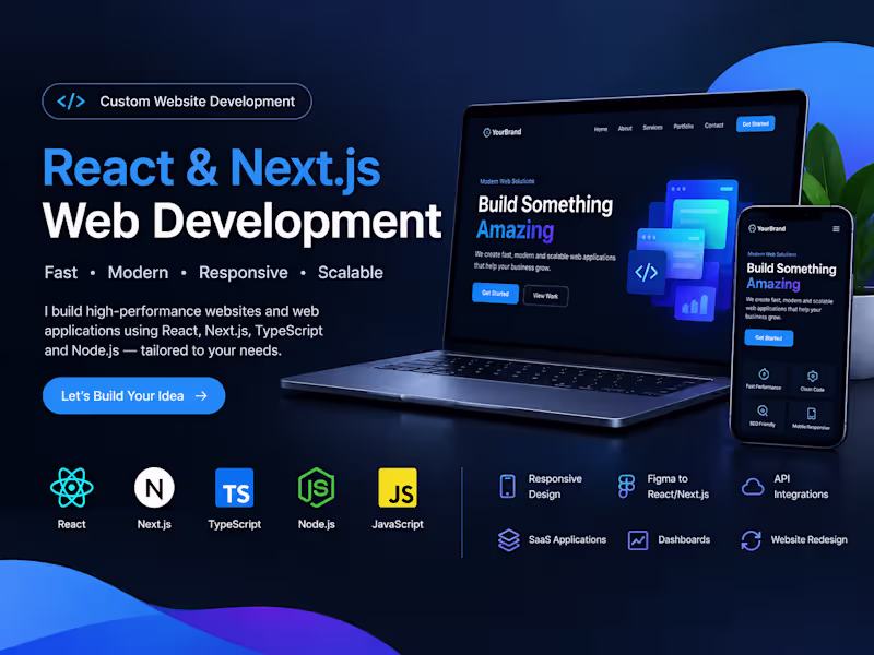 Cover image for Custom Website Development | React & Next.js