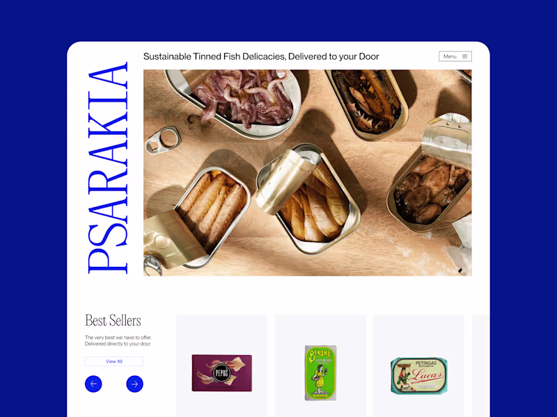 Cover image for Psarakia – Premium Tinned Fish DTC Landing Page