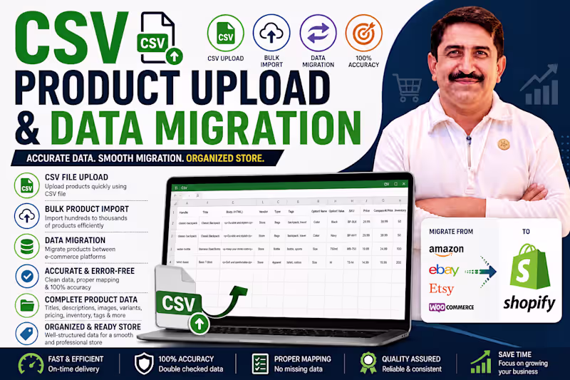 Cover image for CSV Product Upload & Data Migration