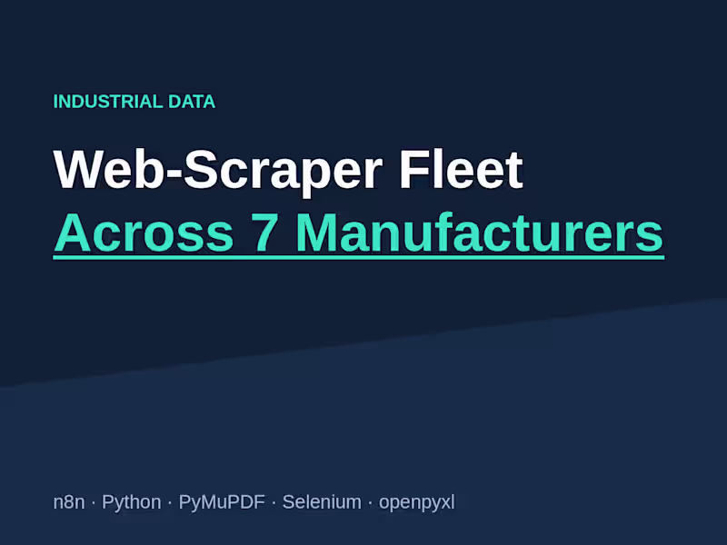 Cover image for Industrial Web-Scraper Fleet Across 7 Manufacturer Sites