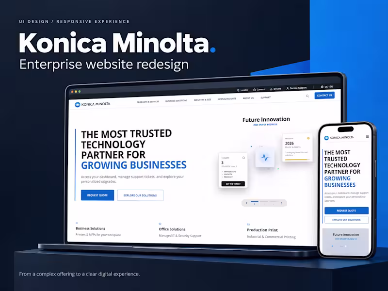 Cover image for Konica Minolta — Enterprise Website Redesign
