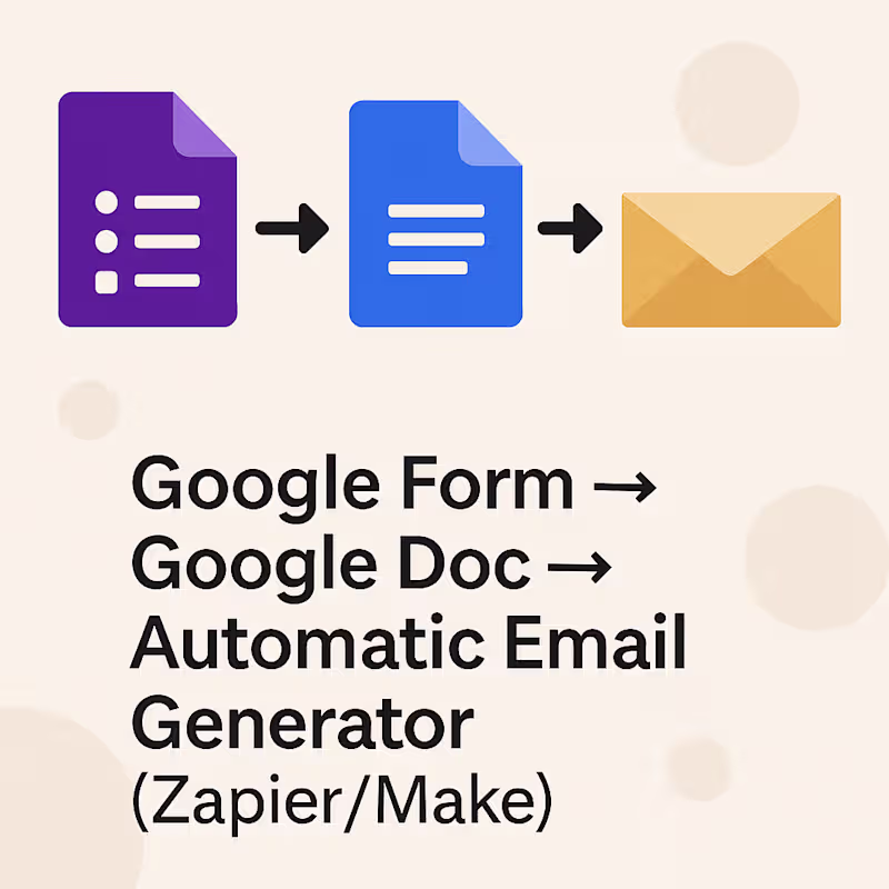Cover image for Client Intake → Auto Project Brief + Email (Form → Doc → Send)