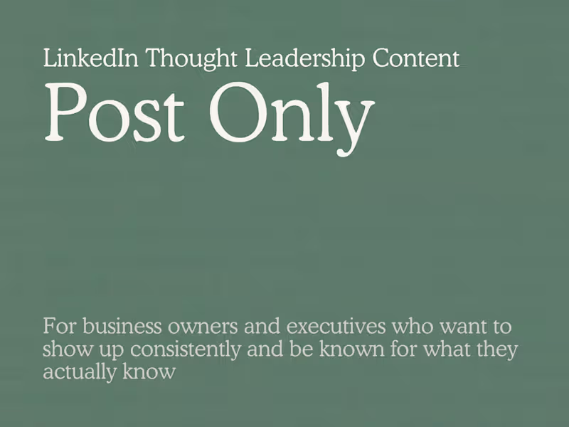 Cover image for LinkedIn Thought Leadership Content | Post Only