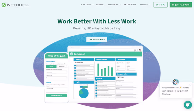 Cover image for Netchex - Benefits, HR & Payroll Made Easy