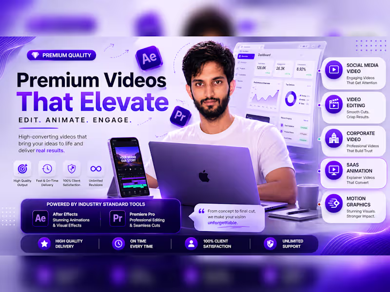 Cover image for I will create premium saas animation, and product promo videos