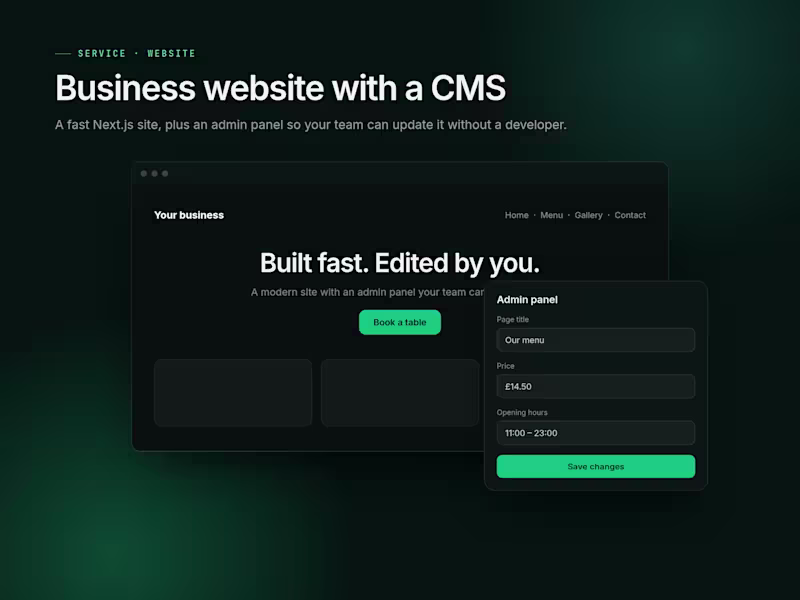 Cover image for Business website in Next.js with a CMS you can edit
