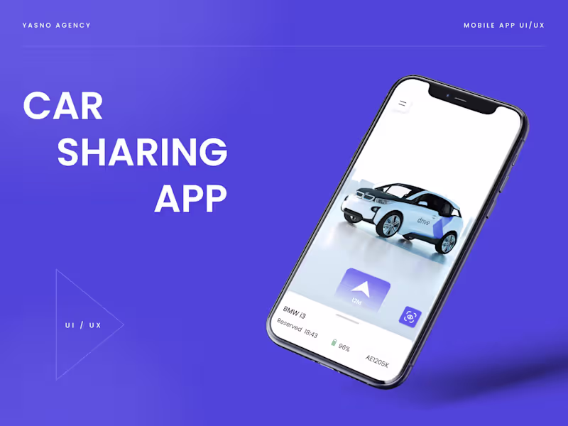 Cover image for Car Sharing Mobile App UI/UX Design & Prototype