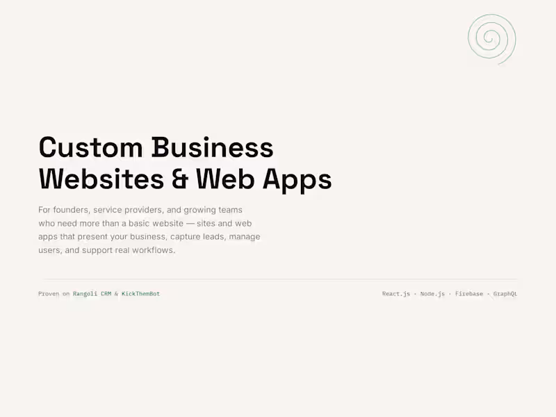 Cover image for Custom Business Websites & Web Apps