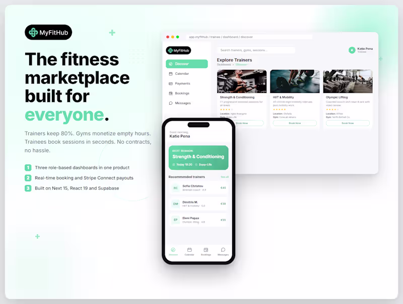 Cover image for MyFitHub — Three-Sided Fitness Marketplace