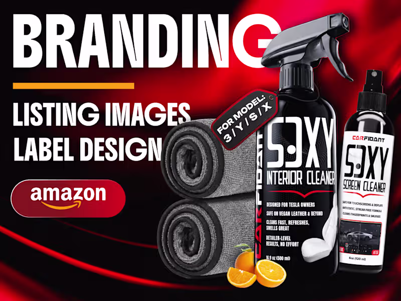 Cover image for Tesla Cleaning Kit | Label and Amazon content Design