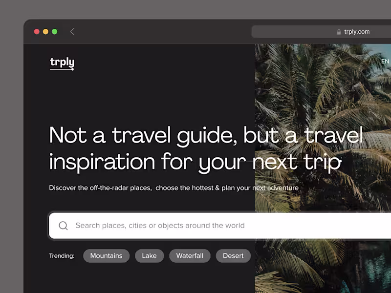 Cover image for trply.com / main page (Dark)