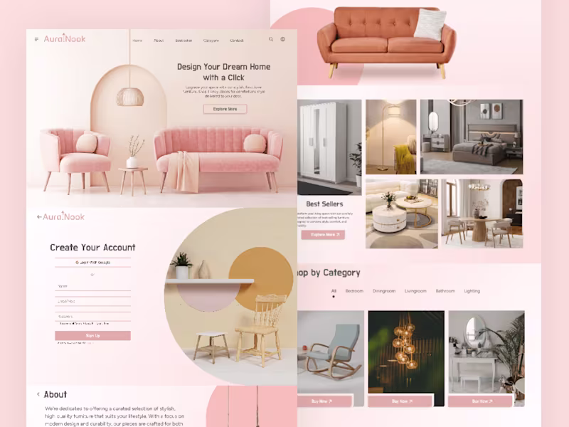 Cover image for Aura Nook - WebDesign- UI/UX design - Landing Page
