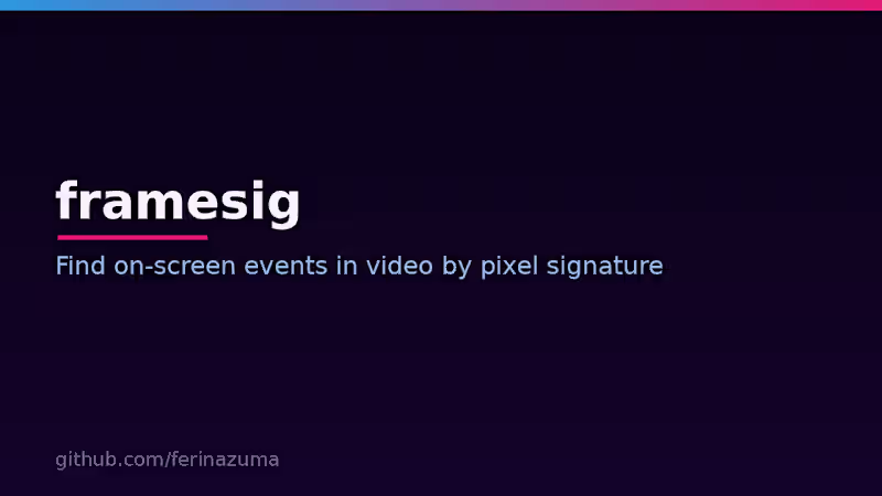 Cover image for framesig — find on-screen events