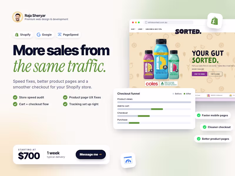 Cover image for Shopify Speed & Conversion Rate Optimization (CRO)
