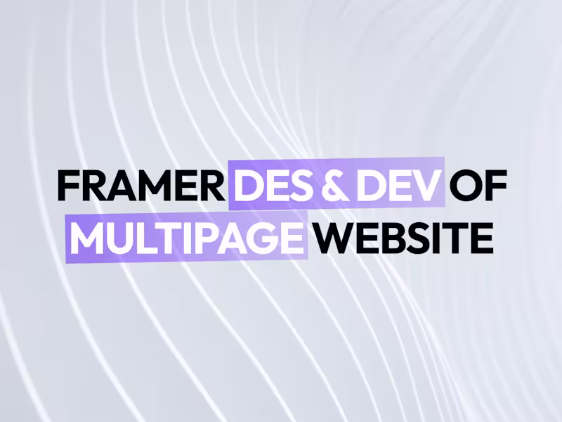 Cover image for Framer Website Design & Development