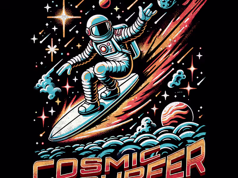 Cover image for Cosmic Surfer T-Shirt Design