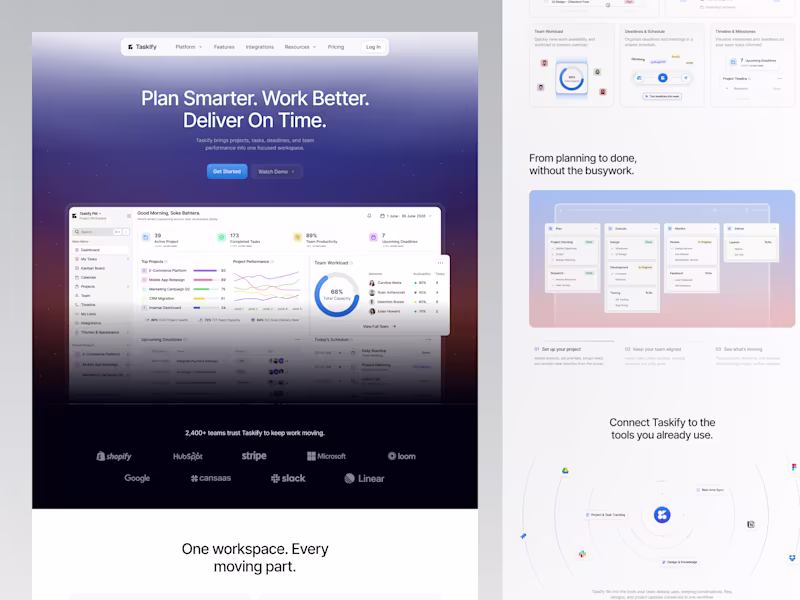 Cover image for Taskify Landing Page Design