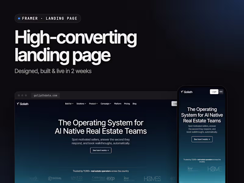 Cover image for High-Converting Framer Landing Page