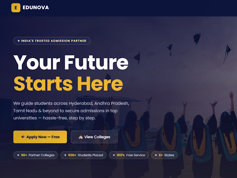 Cover image for Edunova Consultancy — Admissions Platform