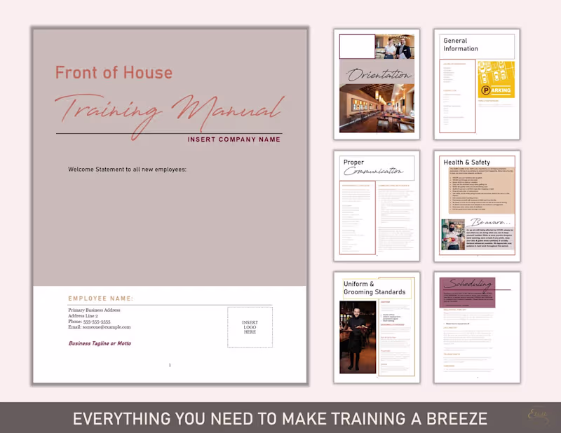 Cover image for Food & Beverage Training Manual