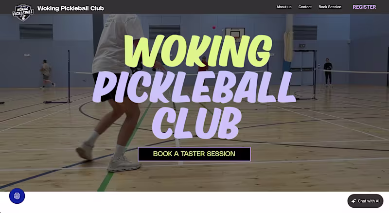 Cover image for Pickleball Club website designed and built in Wix by me
