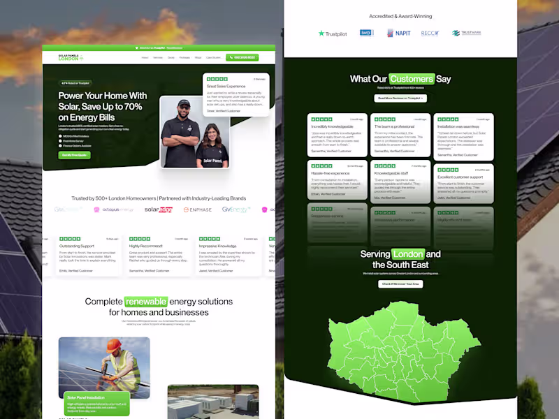 Cover image for Check out this website redesign I did for Solar Panels Londo...
