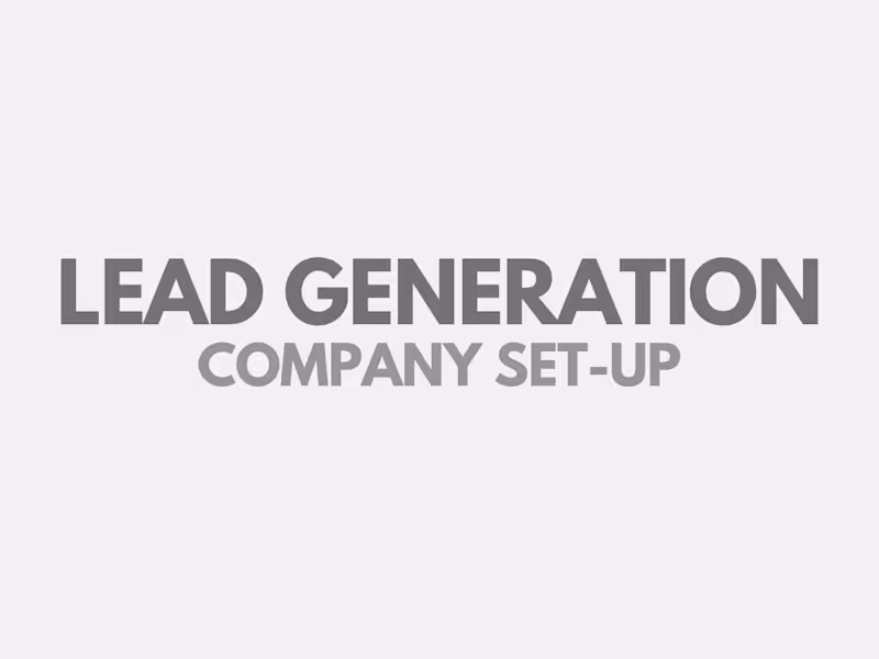 Cover image for Lead Generation Firm - Company Set-Up