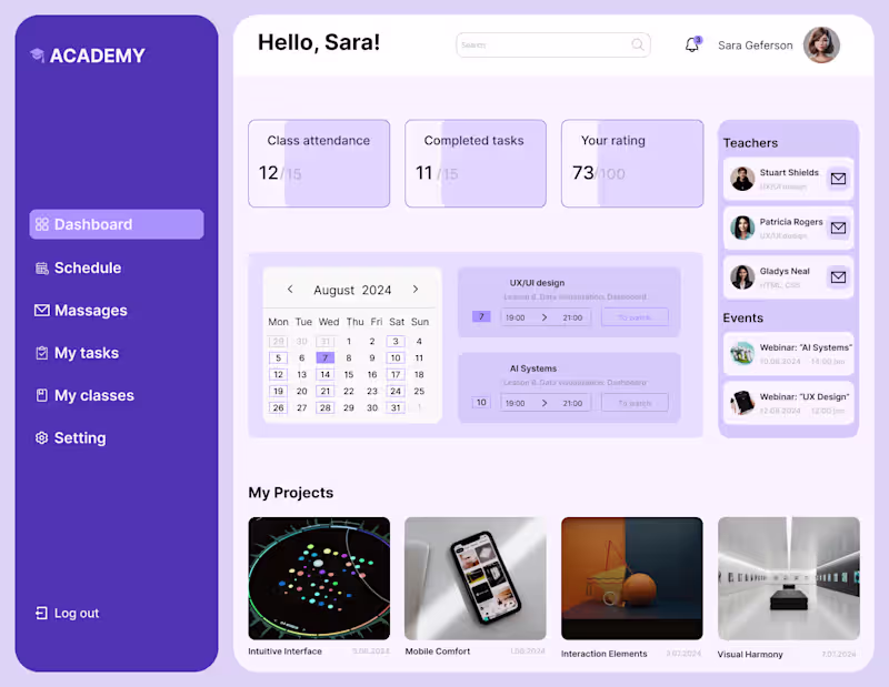 Cover image for Academy: Student Portal & Progress