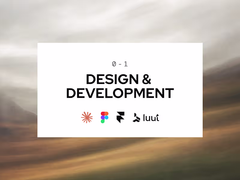 Cover image for  0–1 Design & Development