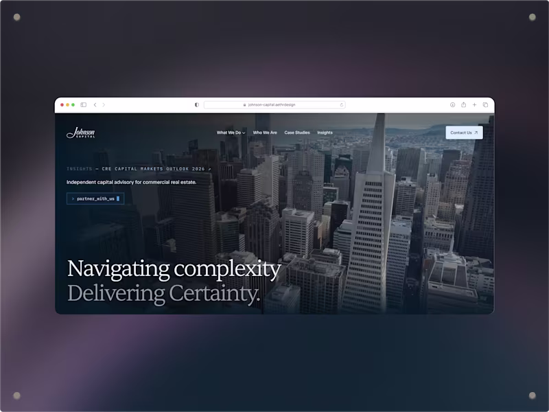 Cover image for Johnson Capital: Framer Website for Capital Advisory